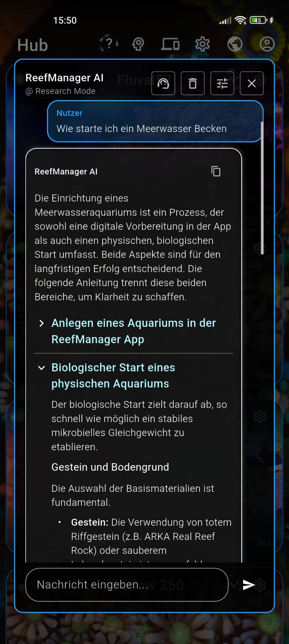 Screenshot of the AI assistant
