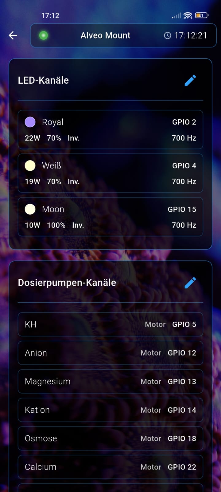 Screenshot of port assignment